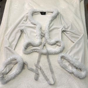 Faux fur lined crop top